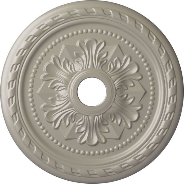 Ekena Millwork Palmetto Ceiling Medallion (Fits Canopies up to 3 5/8"), 23 5/8"OD x 3 5/8"ID x 1 5/8"P, Pearl White CM23PMPWS - main